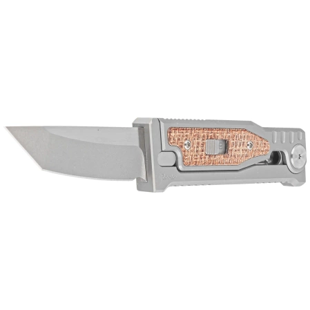 Reate Knife Mini EXO OTF Gravity T/E Bead Blasted Titanium/Burlap Micarta, Stonewashed CPM 3V