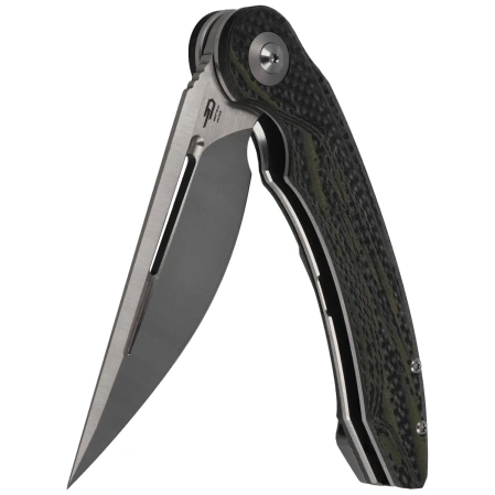 Nóż składany Bestech Irida Black/Green Carbon Fiber/G10, Satin 14C28N by Kombou (BG25F)