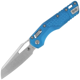 Microtech MSI S/E Knife Blue Frag Aluminum, Stonewashed M390MK by Tony Marfione (210-10FRBL)