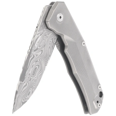 LionSteel T.R.E. Knife Gray Titanium, Thor Damasteel Damascus by Molletta (TRE DT GY)