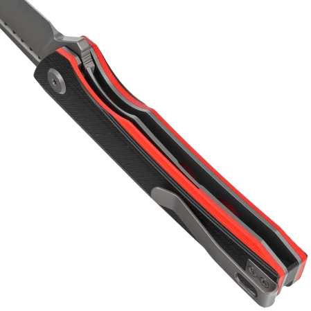 Nóż składany Bestech Slyther Black/Red G10, Grey Titanized 14C28N (BG51C)