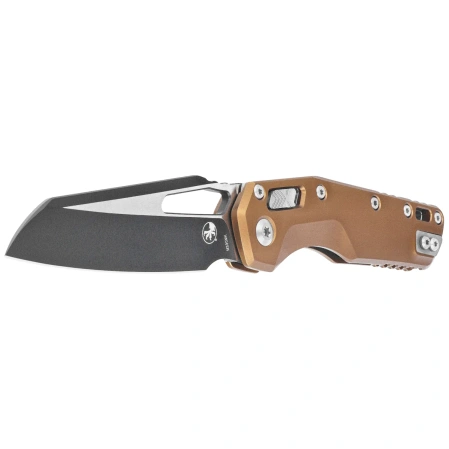 Microtech MSI S/E Knife Tan Slab Side Aluminum, Black Cerakote M390MK by Tony Marfione (210-1TA)