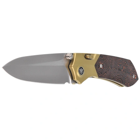 Nóż składany Remette Meteor Gold Titanium/Carbon Fiber, Pearlescent M390 (RTPT-DL)