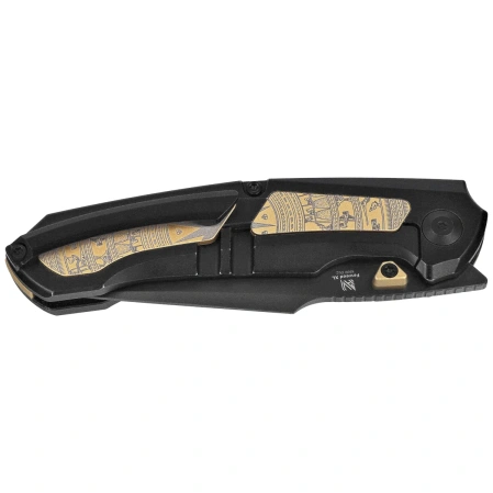Nóż składany Kizer Feweed XL Black Titanium / Gold Aluminium, Matte DLC Ultra S90V by Vu Huynh Nam Anh (Ki4694A1)