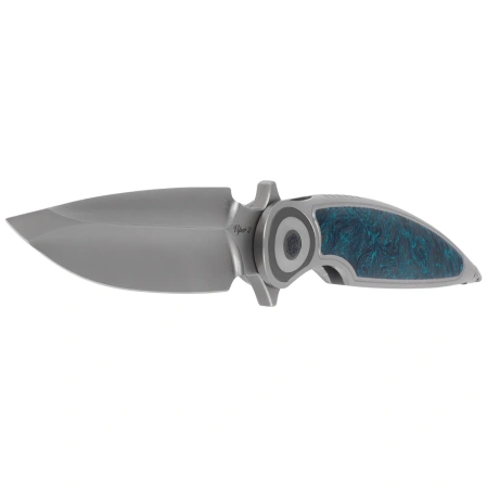 Nóż składany Rike Knife Viper 2 Gray Titanium / Gold Carbon Fiber, Satin M398 by Richard Wu (Viper 2-B)