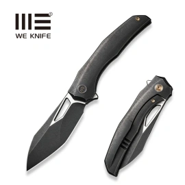 WeKnife Ignio Mystery Box Knife Black Titanium, Black Stonewashed/Satin CPM 20CV by Toni Tietzel (WE22042B-1 MB)