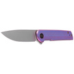 WE Knife Charith LE No 072/210 Ripple Pattern Purple Titanium, Silver Bead Blasted CPM 20CV (WE20056-2)