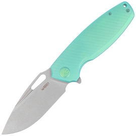 Kubey Tityus KB360B Knife Green Titanium, Bead Blasted 14C28N