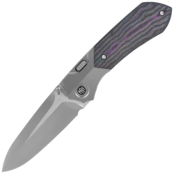 Nóż składany Remette Meteor Titanium/Jazzy CamoCarbon Carbon Fiber, Sandblasting M390 (RTPT-JAC)