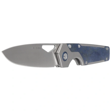 Nóż składany Kizer Serpentine Silver Titanium / Blue Richlite, Satin M390 by Jonathan Styles (Ki3759FDA3)