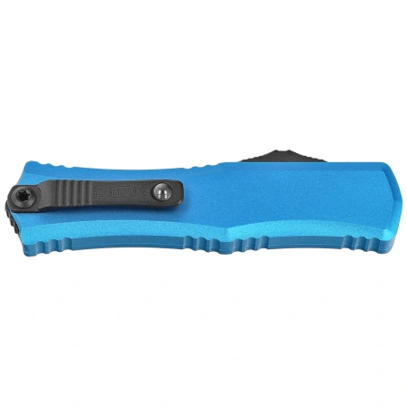 Microtech Hera II Mini Bayonet OTF Knife Blue Aluminum, Black M390MK by Tony and Sean Marfione (1701M-1BL)