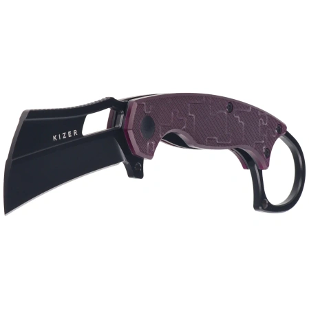 Nóż składany Kizer Dodo Karambit Purple PC, Black PVD Nitro-V by Giedymin (V2702A2)