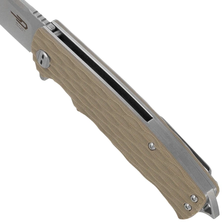 Bestech Grampus Knife Beige G10, Stonewashed/Satin D2 (BG02C)