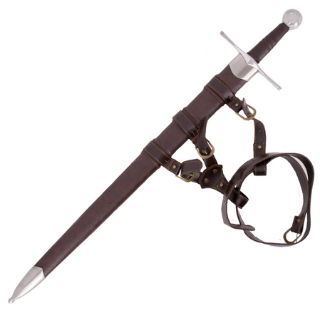 Amont Decor Habitat Medieval Sword Brown Leather, Satin 1065 (S6034)