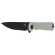 Bestechman Flick Knife Jade G10, Black PVD D2 by Ostap Hel (BMK13E)