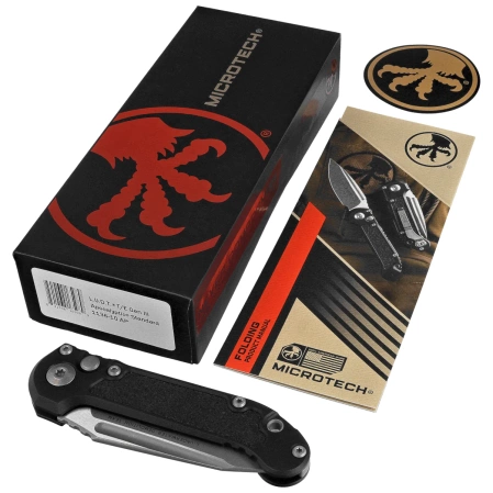 Nóż automatyczny Microtech LUDT Gen III T/E Black Aluminium, Apocalyptic M390MK by Tony Marfione (1136-10AP)