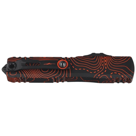 Nóż automatyczny OTF Microtech Ultratech Gen IV D/E Signature Topographic Black-Orange Camo Smooth Aluminium, Topographic Black-Orange Camo M390MK by Tony Marfione (11224-1TPBKORCS)