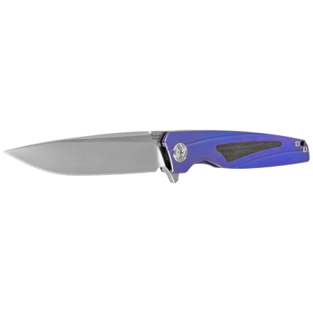 RikeKnife 803CH Blue Titanium/Carbon Fiber, Satin M390 by Richard Wu (RK803CH-B)