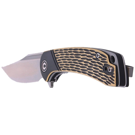 CIVIVI Knife Dogma Black Polished Brass, Satin Finish (C2014A)