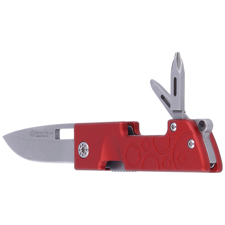 Maserin D-Dut 214/R Multi-Tool Folding Knife Red Aluminum, Stonewashed 440C by Bonus