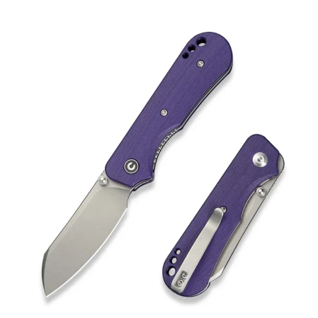 Civivi Crabby Knife Purple G10, Stonewashed 14C28N by Ken Onion Jr. (C24055-2)