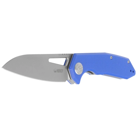 Kubey Knife Vagrant Blue G10, Sand Blasted 14C28N by Maksim Tkachuk (KU291P)