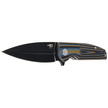 Nóż składany Bestech Fin Black / Blue / Brown G10, Black Stonewashed 14C28N (BG34D-3)