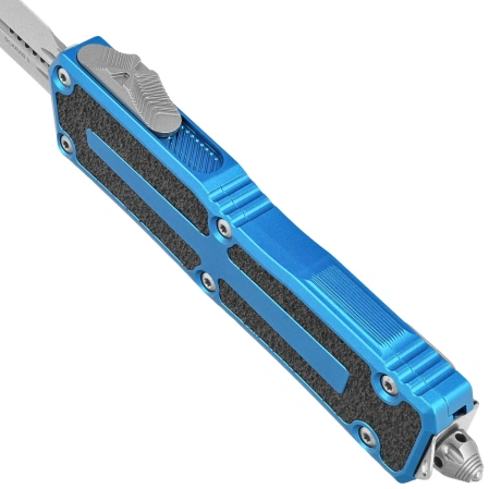 Microtech Scarab II Gen III D/E-S OTF Knife Blue Aluminum, Stonewashed M390MK by Tony Marfione (1180-10BL)