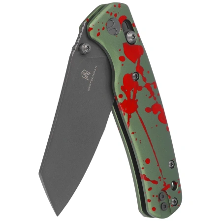 Nóż składany Bestechman Cicada's Wing Zombie Green Aluminium, Gray PVD / Stonewashed 14C28N (BMK06-C-10)