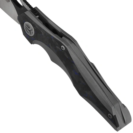 Nóż składany Bestech Nogard Grey Titanium/Black Blue Marbled Carbon Fiber, Satin/Black Stonewashed M390 by Kombou (BT2105A)