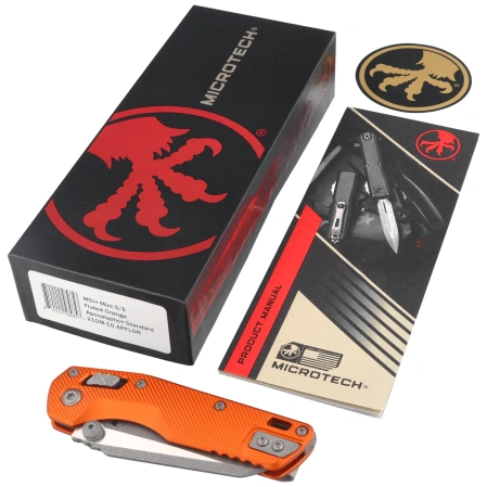 Nóż składany Microtech MSI Ram-Lok Mini S/E Orange Fluted Aluminium, Apocalyptic M390MK by Tony Marfione (210M-10APFLOR)