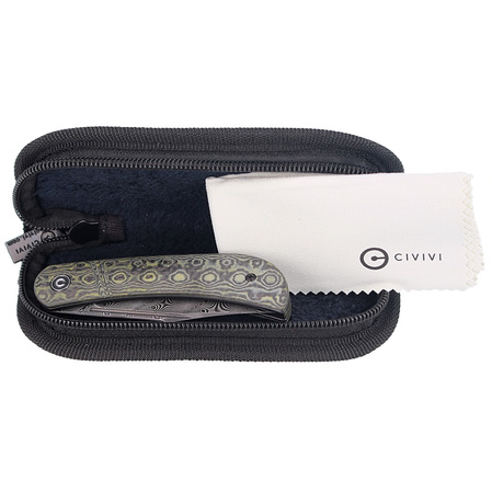 Nóż składany CIVIVI Appalachian Drifter Yellow G10 / Rose Pattern Carbon Fiber, Black Damascus (C2015DS-3)