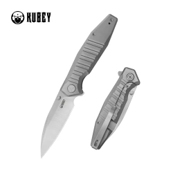 Kubey Whammy Knife Grey Titanium, Satin 14C28N by Keanu Alfaro (KU474A)