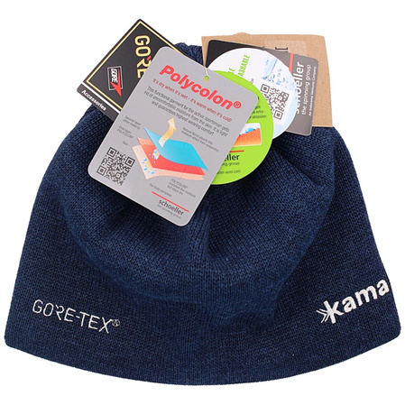 Czapka Kama 100% Merino Wool Gore-Tex, Navy (AG12-108)