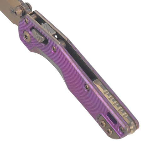 Nóż składany Microtech MSI Ram-Lok Mini S/E Marfione Select Royal Purple Fluted Titanium, Bronze HW, Bronze M390MK by Tony Marfione (210M-13FLMS5)