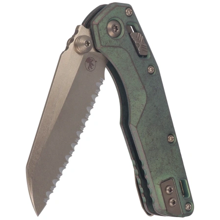 Nóż składany Microtech MSI Ram-Lok Mini S/E Marfione Select Slab Side Antique Green Titanium, Bronze HW, Bronze F/S M390MK by Tony Marfione (210M-15MS2)