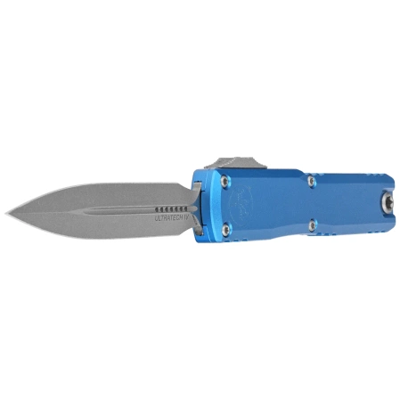 Microtech Ultratech Gen IV D/E OTF Knife Blue Aluminum, Apocalyptic M390MK by Tony Marfione (11224-10APBL)