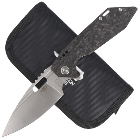 Bestech Shodan Grey Titanium / Carbon Fiber, Stonewash / Satin CPM S35VN by Todd Knife and Tool (BT1910C)
