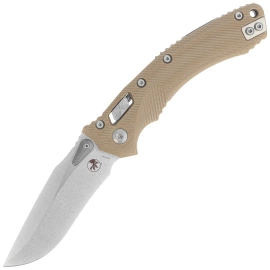 Microtech Amphibian Ram-Lok S/E Knife Tan Fluted G10, Stonewashed M390MK by Tony Marfione (137RL-10FLGTTA)