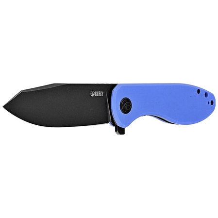 Kubey Knife Master Chief Blue G10, Blackwashed AUS-10 by Keanu Alfaro (KU358G)