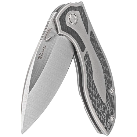 Nóż składany Reate Iron-X Bead Blast Titanium / Carbon Fiber, Satin M390 by Kirby Lambert