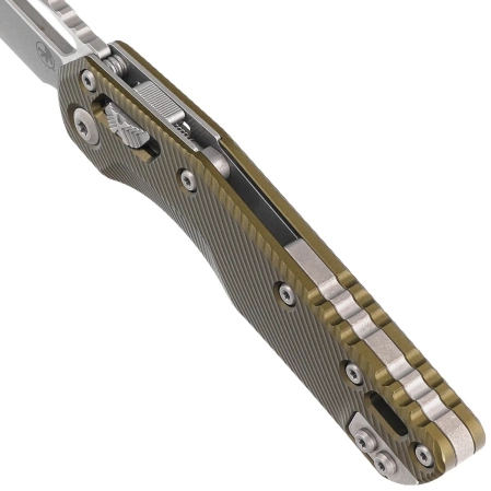 Microtech MSI S/E Fluted OD Green Aluminium, Apocalyptic Stonewashed M390MK by Tony Marfione (210-10APFLOD)