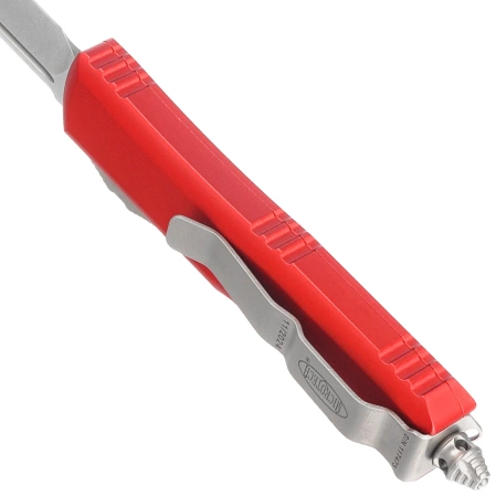 Microtech UTX-85 S/E Red Aluminum, Stonewashed M390 OTF Knife (231-10RD)