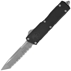 Microtech Scarab II Gen III Executive T/E OTF Knife Black Aluminum, Apocalyptic F/S M390MK by Tony Marfione (1177-12AP)