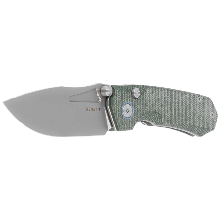 Nóż składany Remette Rhino MC319G Military Green Micarta, Stonewashed 14C28N