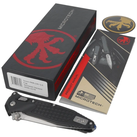 Nóż składany Microtech Socom Ram-Lok S/E Black Frag Aluminium, Stonewashed M390MK by Tony Marfione (160RL-10FR)