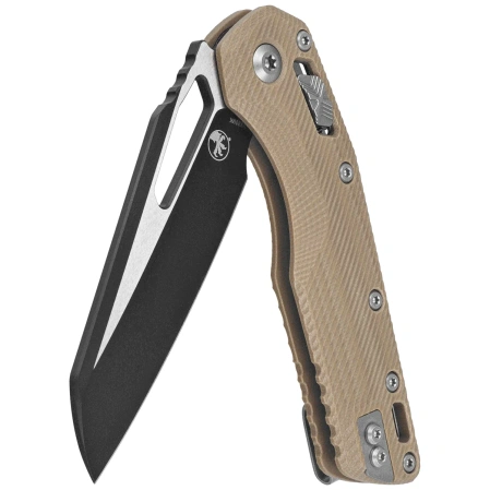 Microtech MSI S/E Knife Fluted Tan G10, Black Cerakote M390MK by Tony Marfione (210-1FLGTTA)