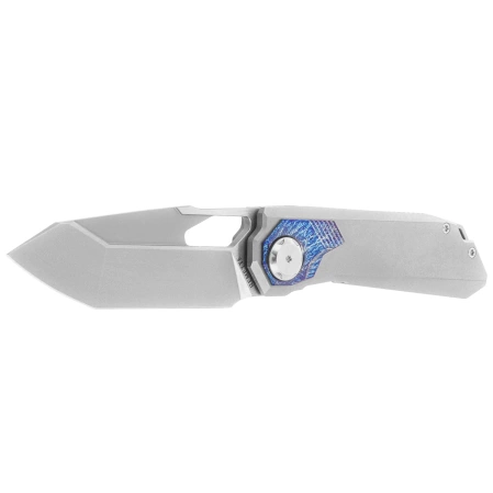 Remette RT-Peregrine Falcon Knife Gray/Thunder Lightning Titanium, Hand Fine Grinding Pearlescent M390 (RTT1-GX)
