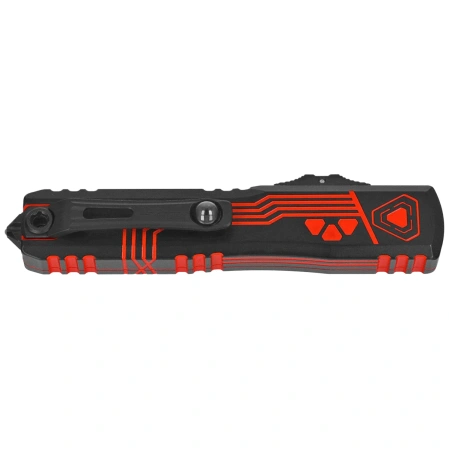 Nóż automatyczny OTF Microtech Ultratech Gen IV D/E Signature TRON Aluminium, Black Cerakote M390MK by Tony Marfione (11224-1RDROS)