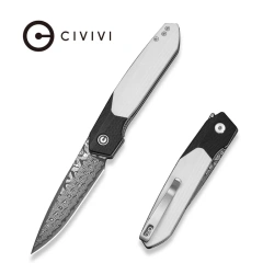 Nóż składany Civivi Brr15 Black / White G10, Damascus (C25063-DS1)